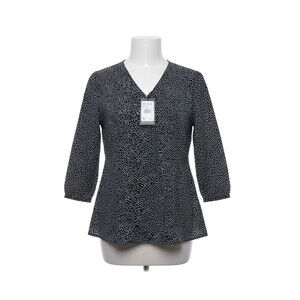 Adrianna Papell Women’s Blue Polyester Classic V-Neck Flutter Sleeve Top Size S